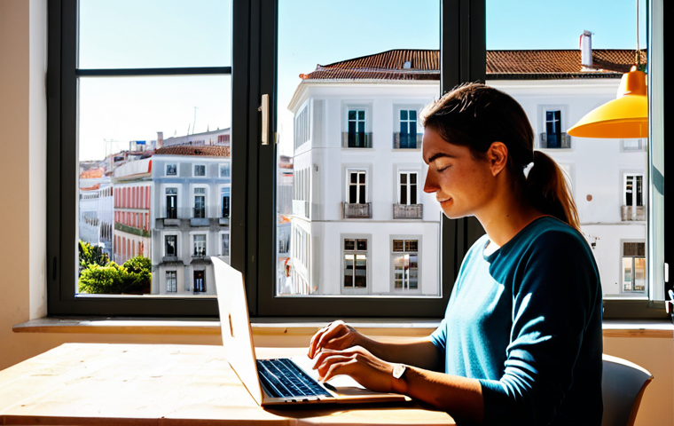 Digital Nomad Workspace**

"A bright and airy co-working space in Lisbon, Portugal, with a fully clothed female digital nomad working on a laptop. She wears casual but professional attire. Sunlight streams through large windows overlooking the Alfama district. In the background are other professionals working collaboratively. Clean and modern aesthetic. Safe for work, appropriate content, fully clothed, professional environment, perfect anatomy, correct proportions, well-formed hands, proper finger count, natural body proportions, high quality."

**