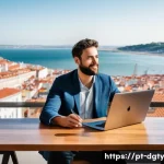 디지털 노마드의 시간대 관리 팁 - **A Focused Digital Nomad in Lisbon's Coworking Space:**
    A professional, gender-neutral digital ...