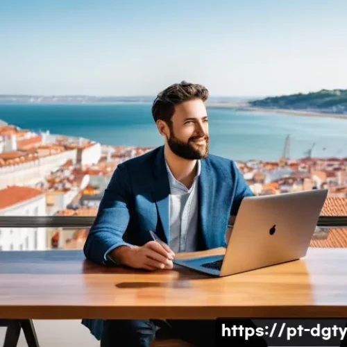 디지털 노마드의 시간대 관리 팁 - **A Focused Digital Nomad in Lisbon's Coworking Space:**
    A professional, gender-neutral digital ...