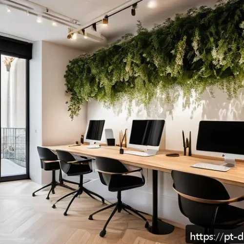 Home 17 디지털 노마드의 새로운 트렌드 - A vibrant coworking space in Lisbon featuring modern interior design with ergonomic desks, high-spee...