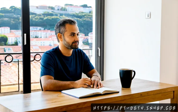 디지털 노마드가 경험하는 직업 변화 - Photorealistic remote worker in a bright Lisbon apartment, a Brazilian Portuguese-speaking digital n...
